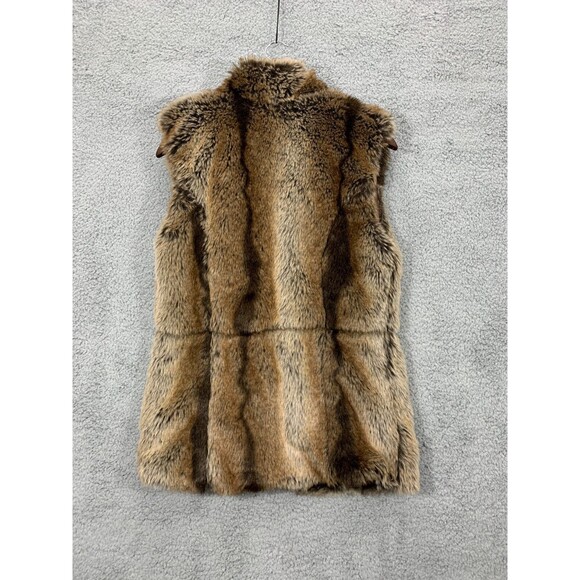 YA Los Angeles Small / Medium (S/M) Faux Fur Vest Jacket Loop Hook Closure - Picture 7 of 10